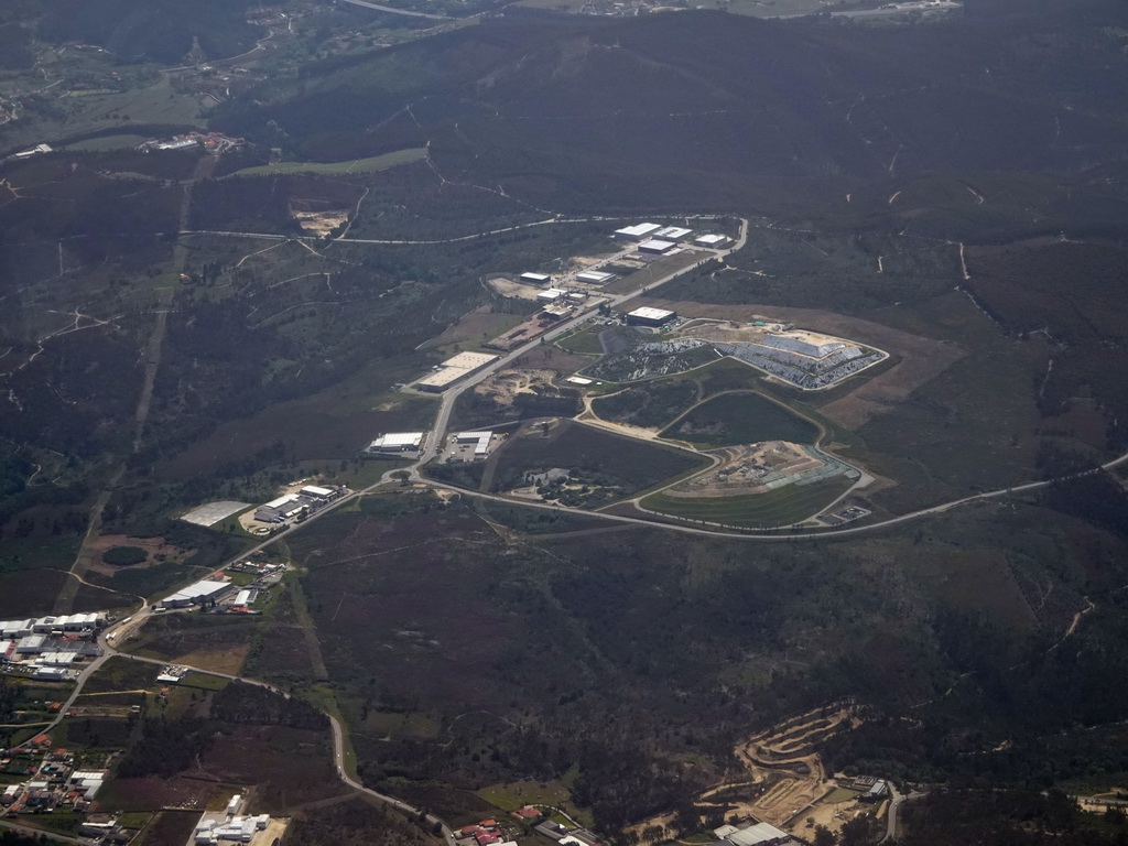 Biohot industrial complex at the town of Lustosa, viewed from the airplane from Eindhoven