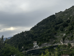 Buildings on the east side of town, viewed from the rental car on the Amalfi Drive