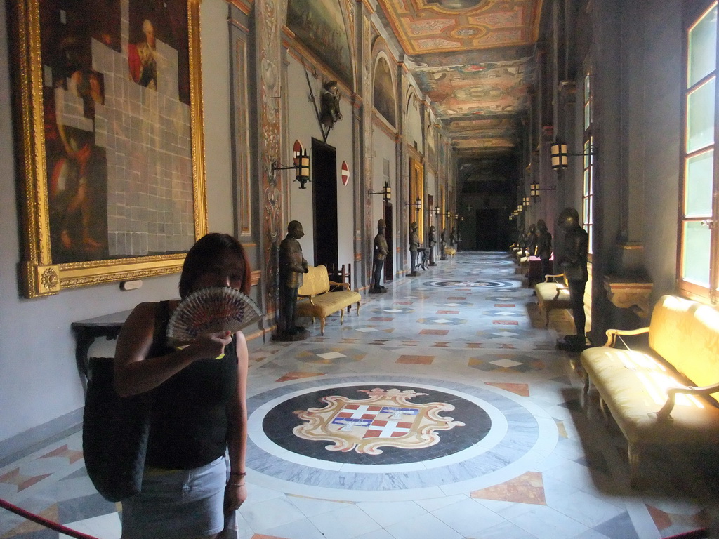 Miaomiao at the Corridor of the Knights in the Grandmaster`s Palace at Valletta