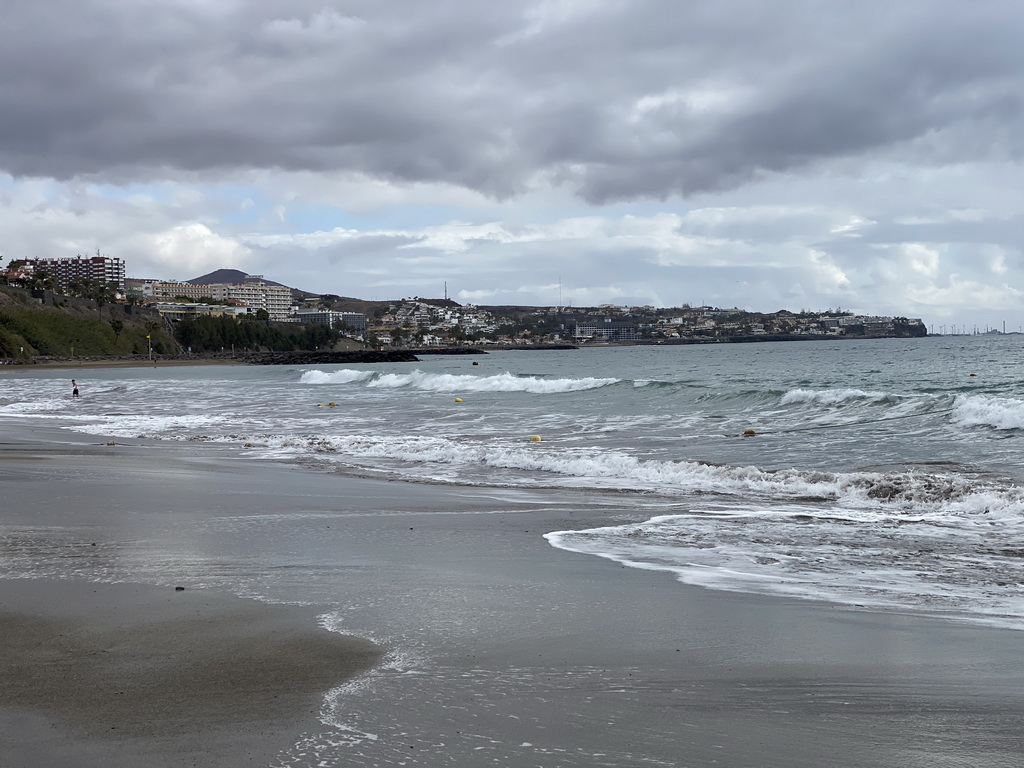 The Playa del Inglés beach and the east side of the town