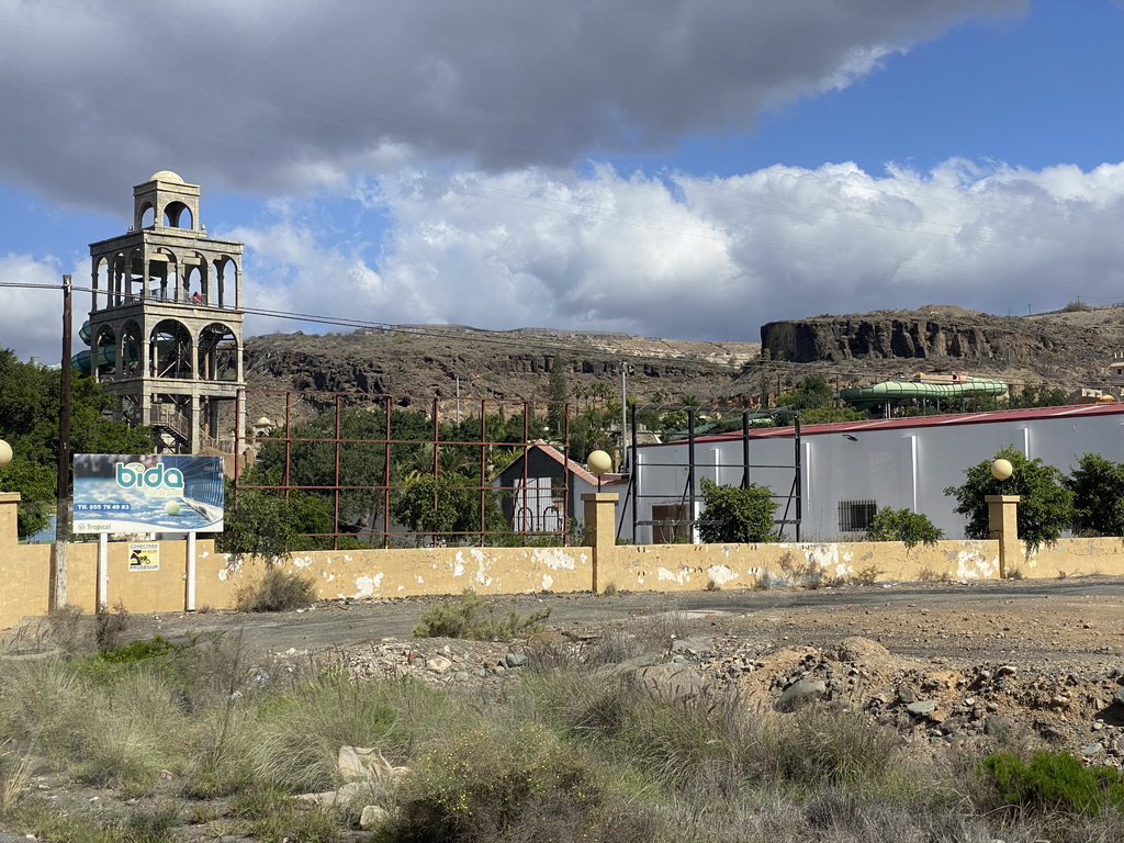 The Aqualand Maspalomas water park, viewed from the bus to the Palmitos Park on the GC-503 road