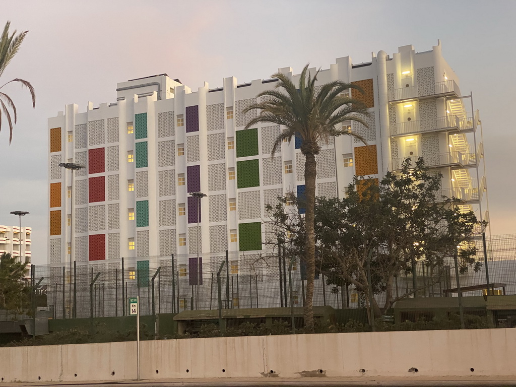 Back side of the Abora Buenaventura by Lopesan hotel, viewed from the Avenida de Moya street