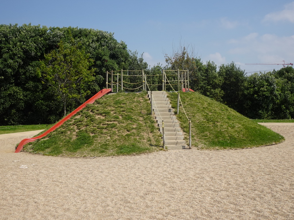 Hill with slide at the outdoor area at the Sea Life Porto