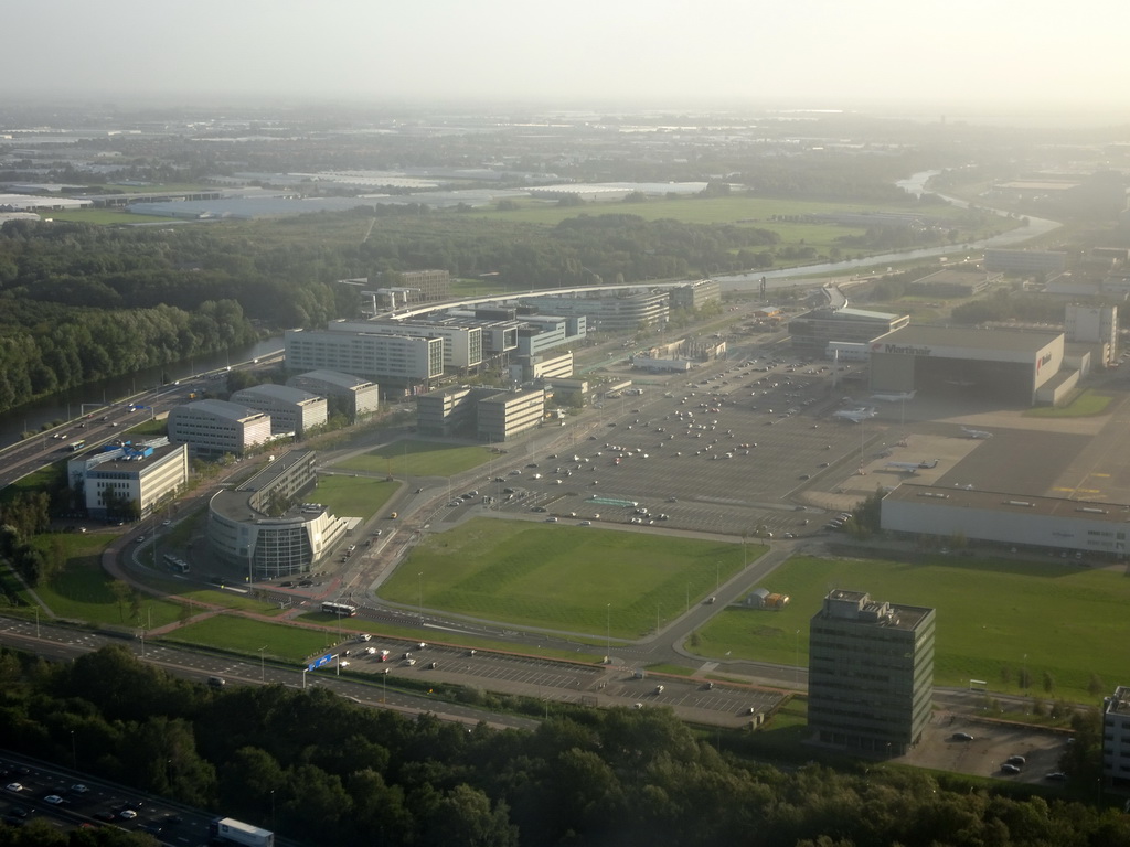 The east side of Schiphol Airport, viewed from the airplane to Amsterdam