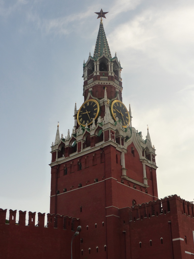 The Spasskaya Tower of the Moscow Kremlin at the Red Square