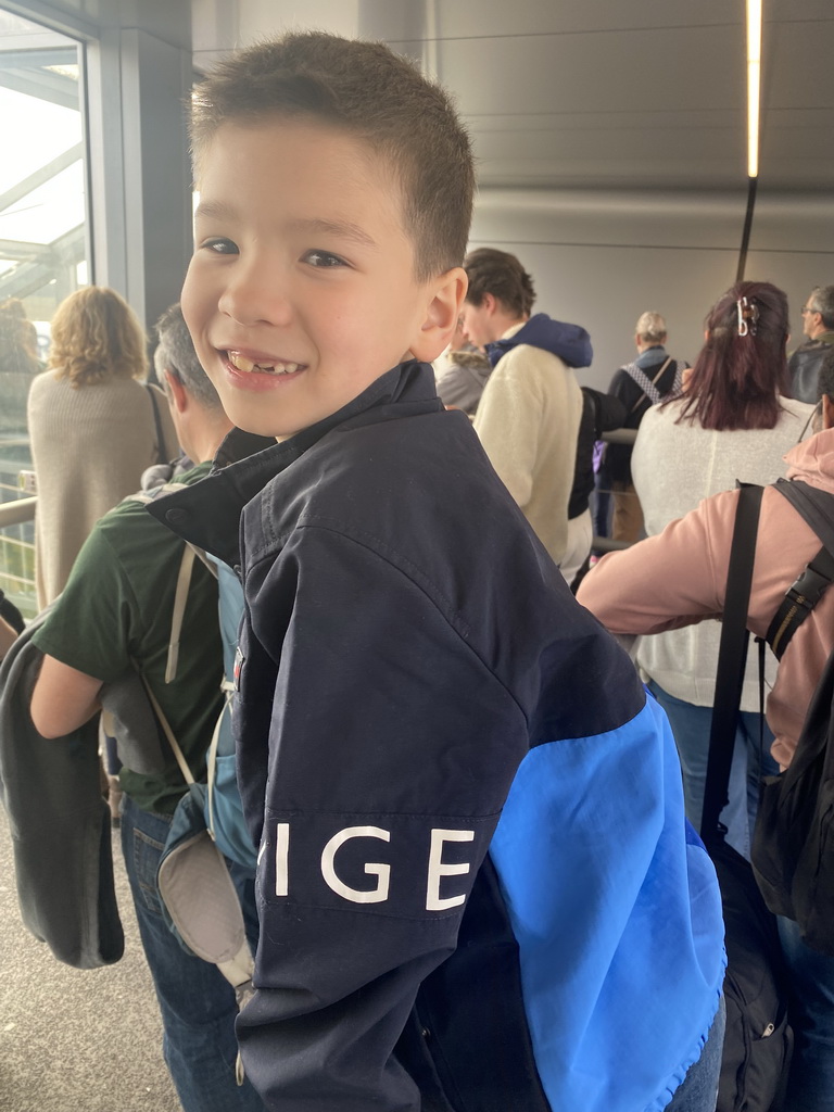 Max at the Departures Hall of Eindhoven Airport