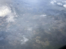 Farmlands in the west of Germany, viewed from the airplane from Eindhoven