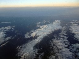 The Gran Sasso mountain range with the Corno Grande mountain, viewed from the airplane from Eindhoven