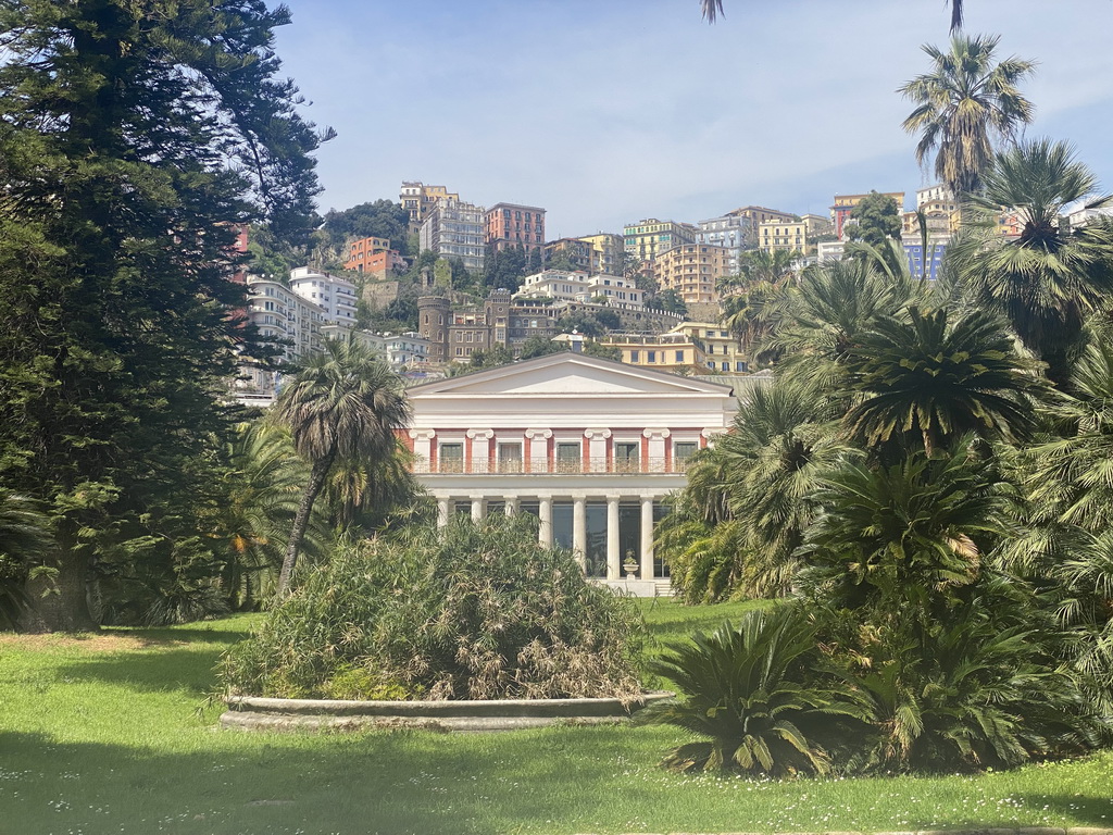 Garden and front of the Museo Pignatelli museum, viewed from the Riviera di Chiaia street