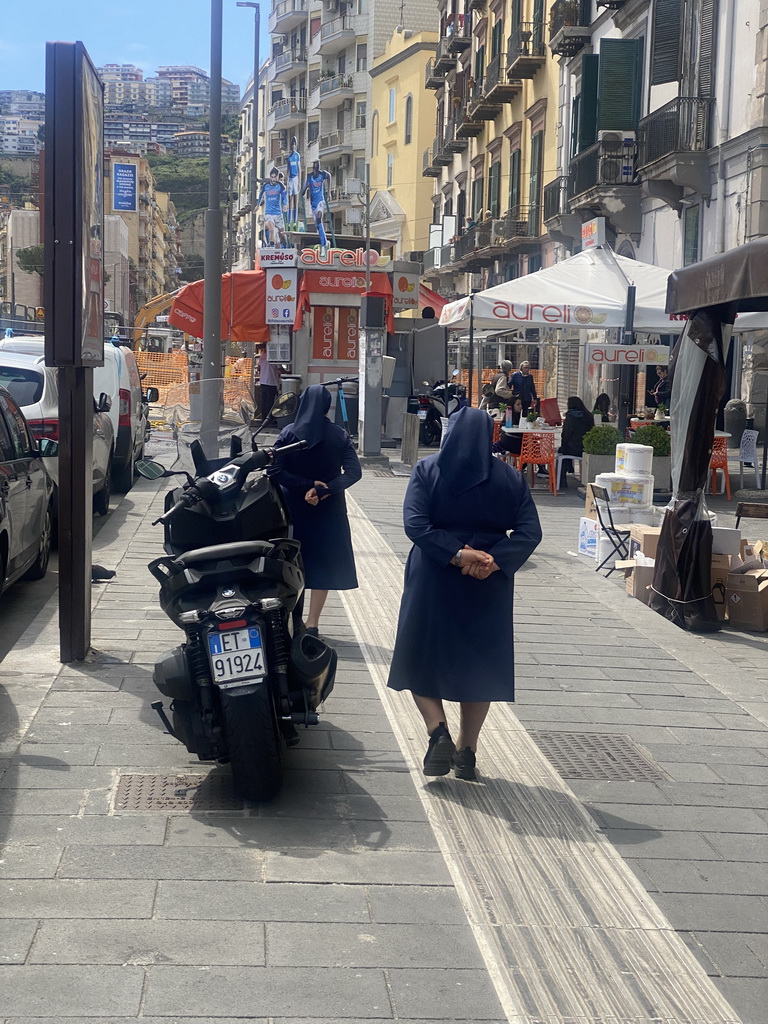 Nuns at the Riviera di Chiaia street