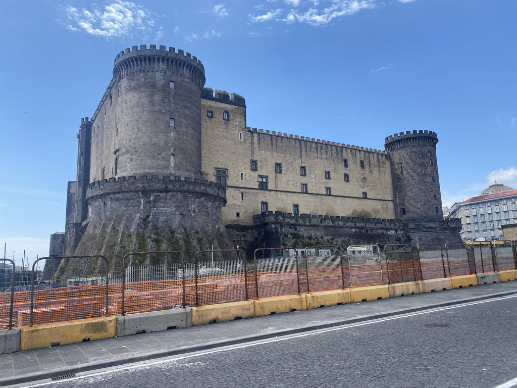 Northeast side of the Castel Nuovo castle, viewed from the Piazza Municipio square