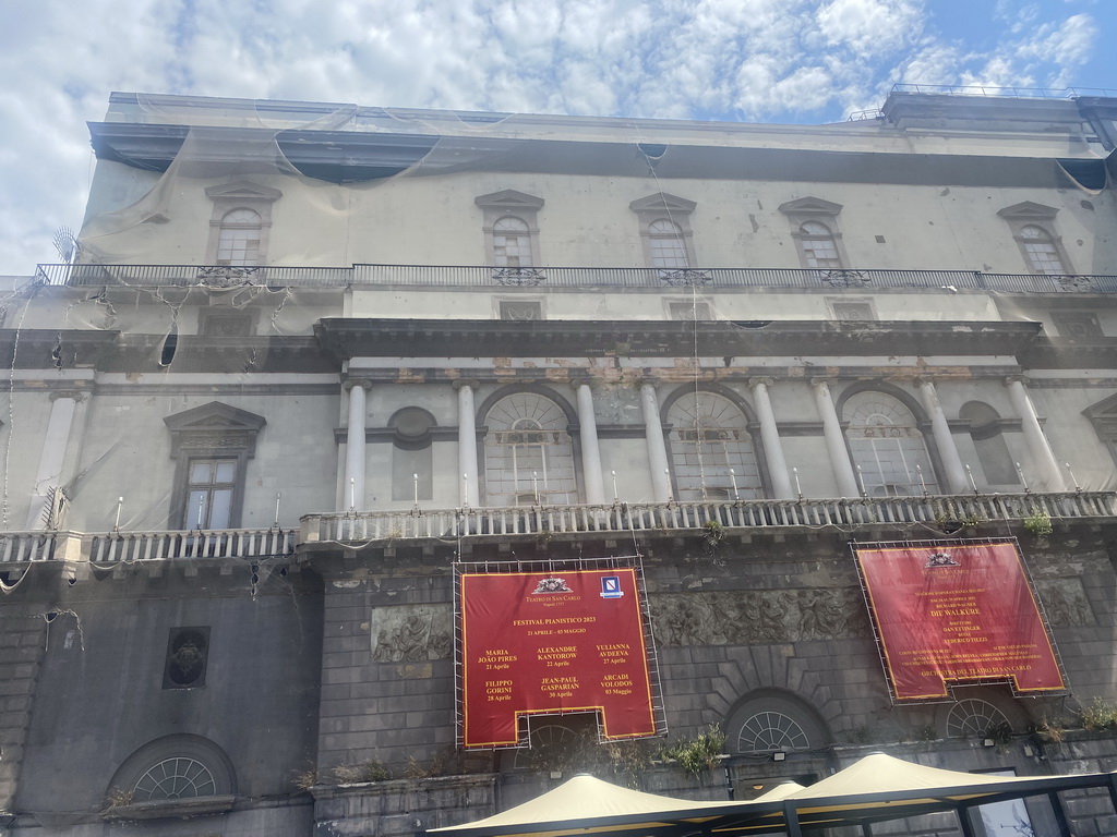 West facade of the Teatro di San Carlo theatre at the Piazza Trieste e Trento square