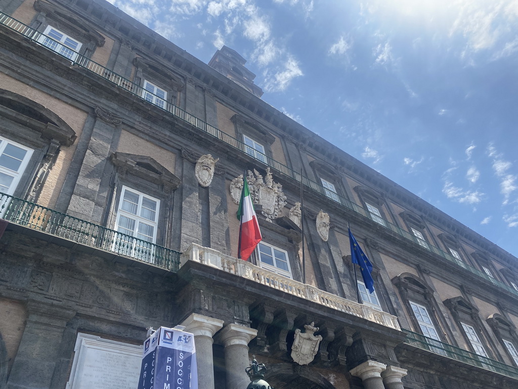 West facade of the Royal Palace of Naples at the Piazza del Plebiscito square