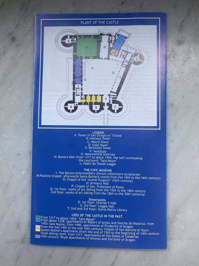 Map of the Castel Nuovo castle