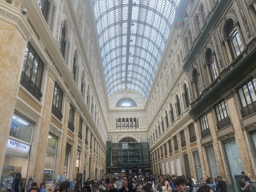 West side of the interior of the Galleria Umberto I gallery