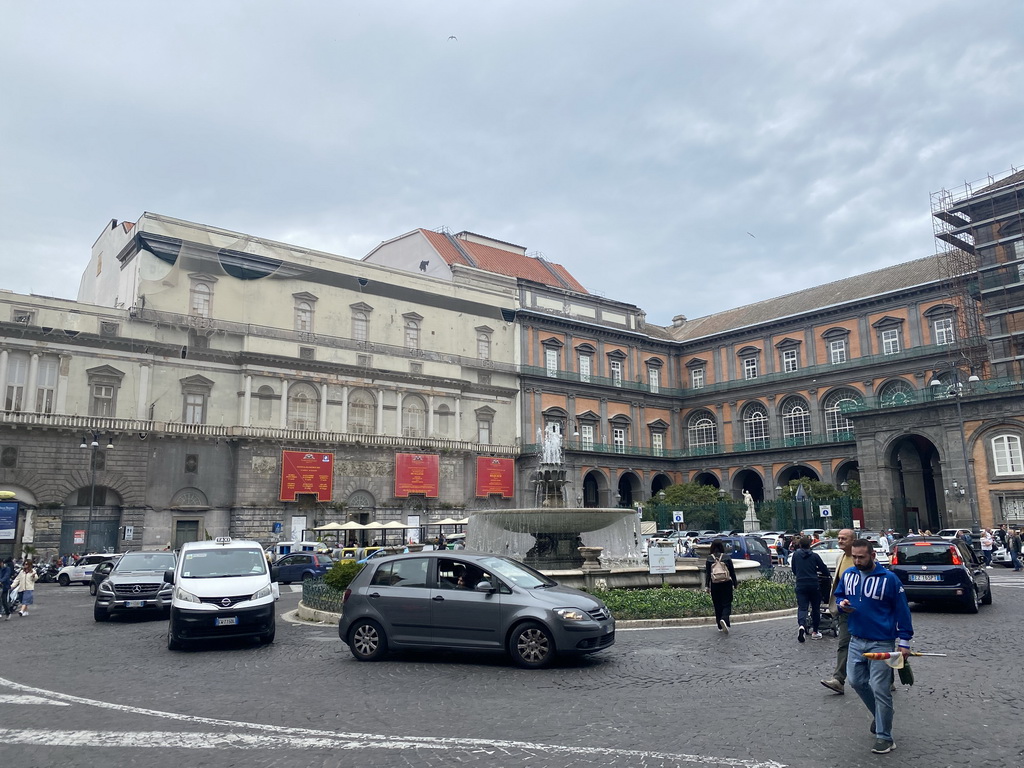 The Piazza Trieste e Trento square with the Fontana del Carciofo fountain, the west side of the Teatro di San Carlo theatre and the northwest side of the Royal Palace of Naples