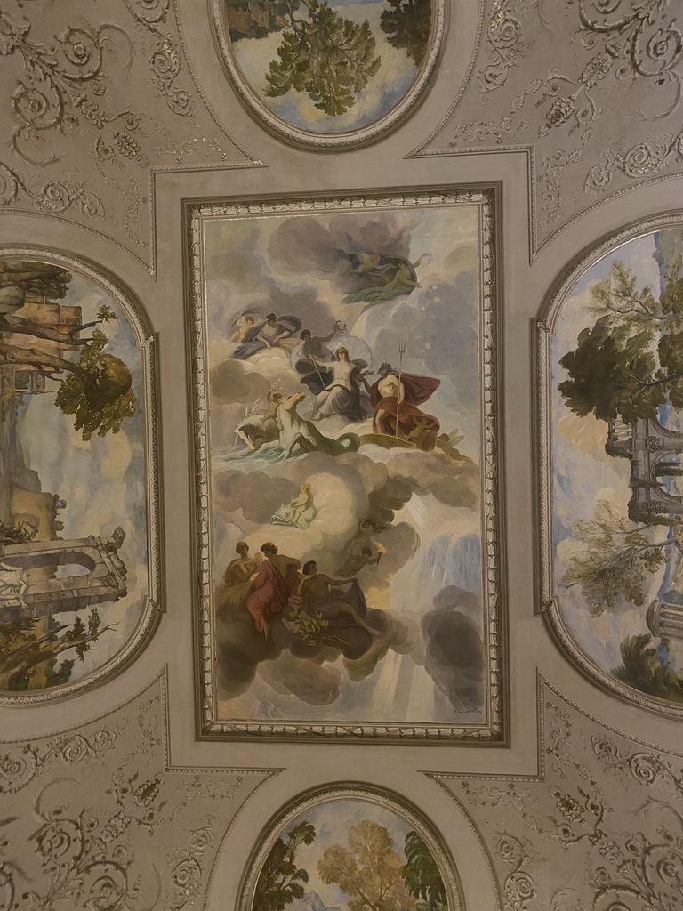 Paintings on the ceiling of the Teatro di Corte theatre at the Royal Palace of Naples