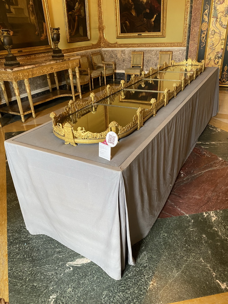 Table with Centrepiece with Banquetting Figures at the Farnese Collection Room at the Royal Palace of Naples, with explanation