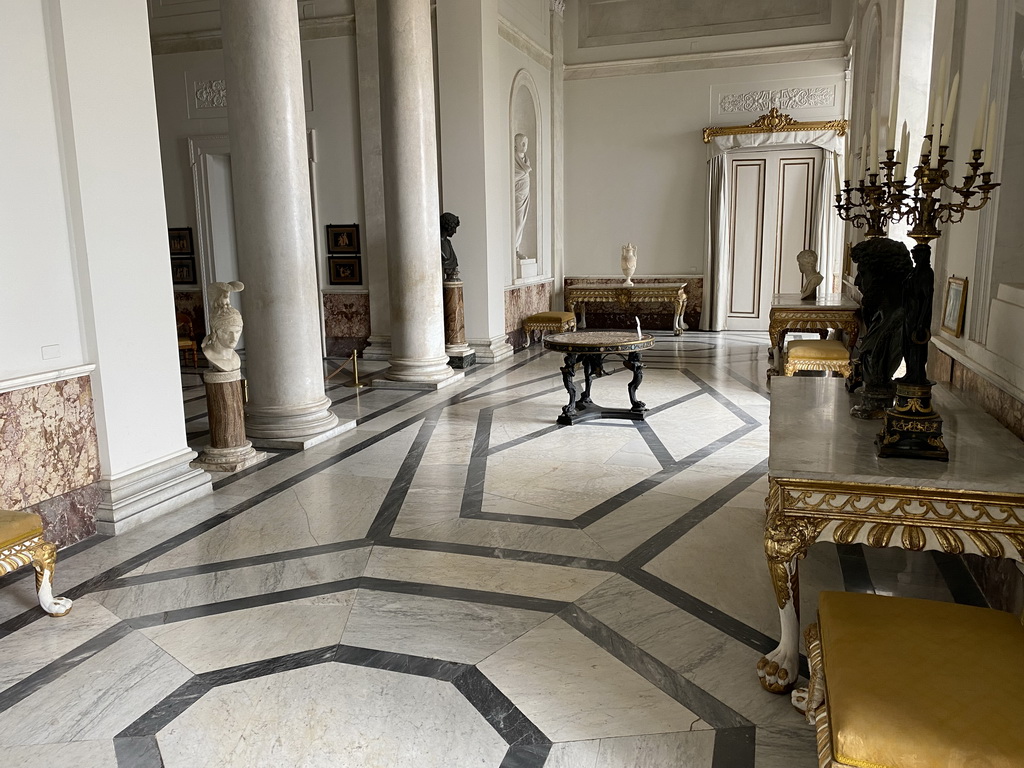 Interior of the Neoclassical Vestibule at the Royal Palace of Naples