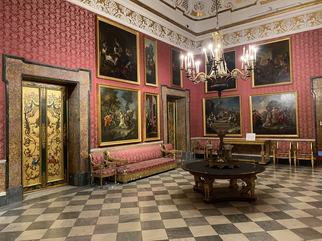 Interior of the Don Quixote`s Hall at the Royal Palace of Naples