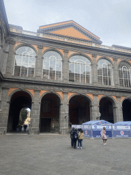 Inner square of the Royal Palace of Naples with the passageway to the Gardens