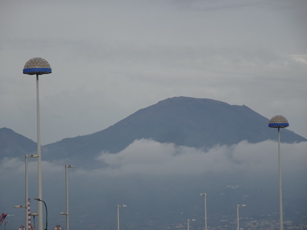 Mount Vesuvius, viewed from the Piazza Municipio square