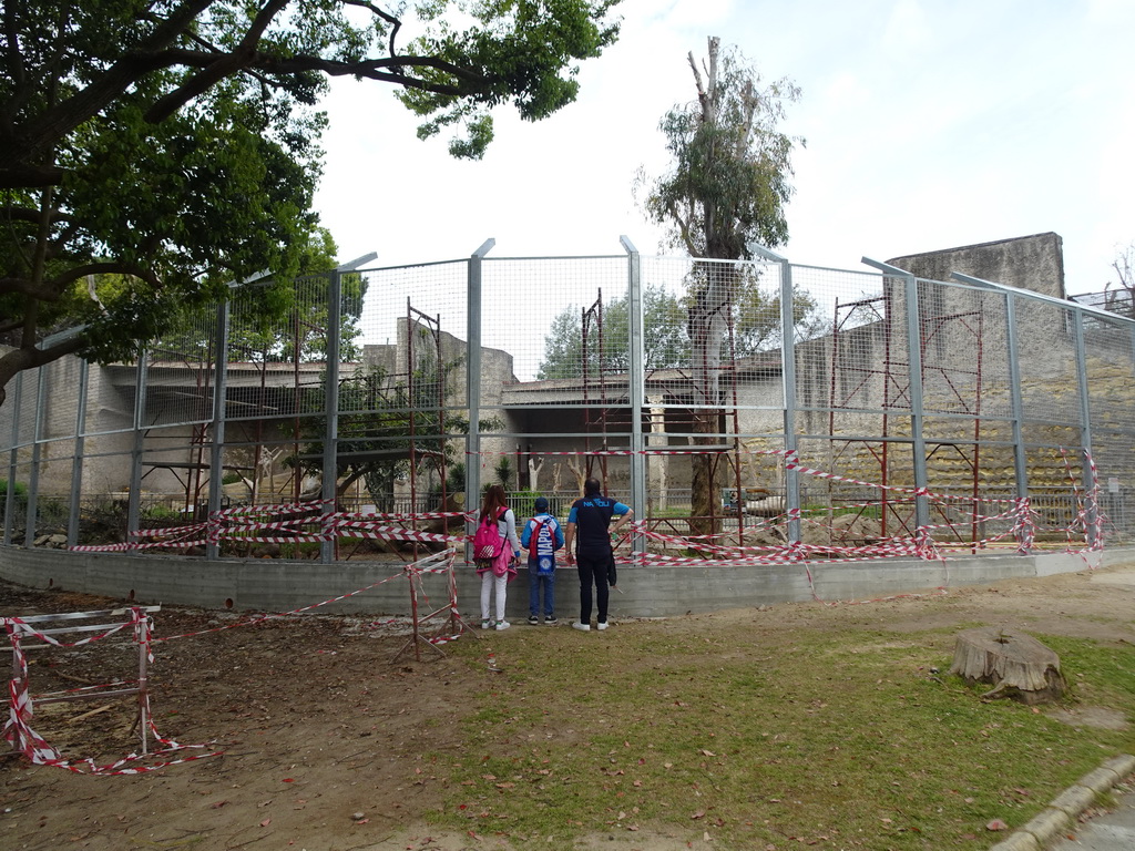 African Lion enclosure at the Zoo di Napoli, under renovation