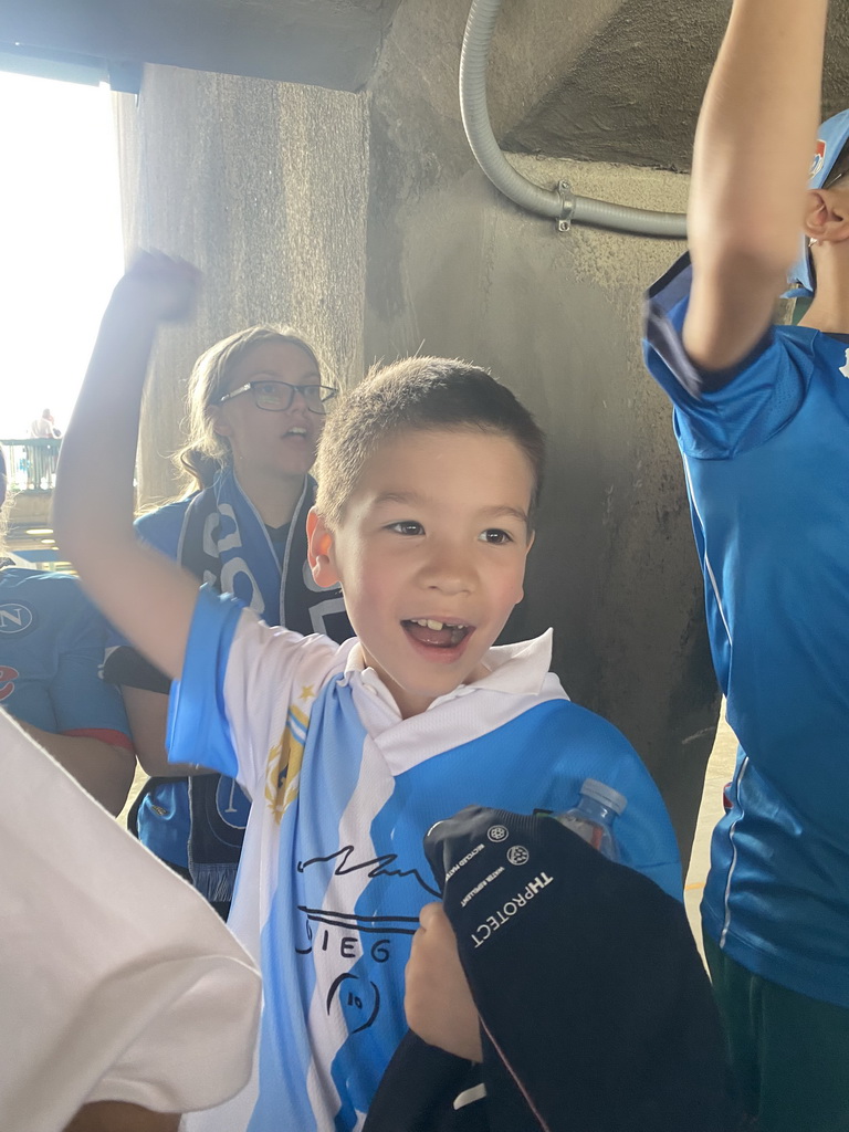 Max at the Curva A Inferiore grandstand at the Stadio Diego Armando Maradona stadium, during the football match SSC Napoli - Salernitana