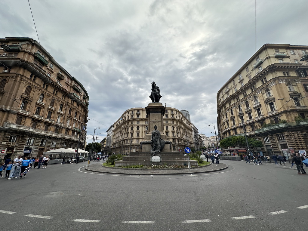 The Piazza Giovanni Bovio square with the front of the Vittorio Emanuele II Monument