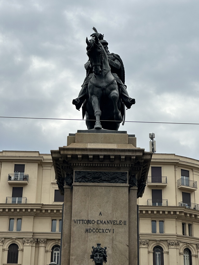 Front of the upper part of the Vittorio Emanuele II Monument at the Piazza Giovanni Bovio square