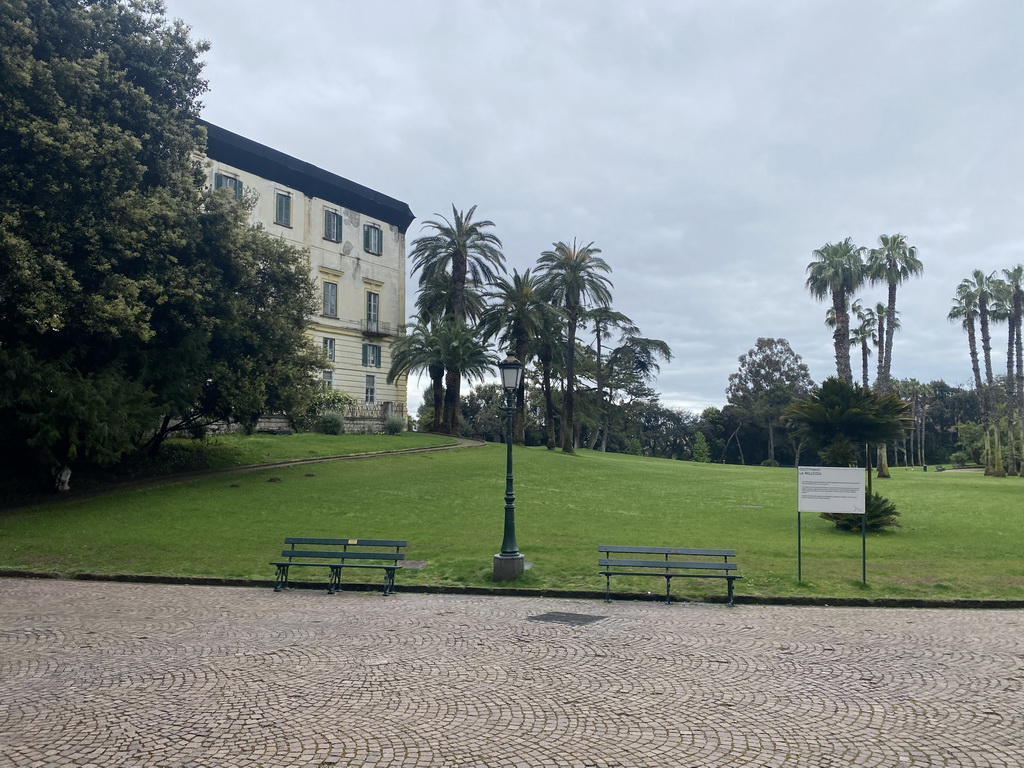 Southeast side of the Palazzina dei Principi building at the Real Basco di Capodimonte park