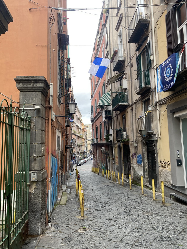 Decorations for SSC Napoli`s third Italian championship at the Via Sapienza street