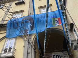 Decorations for SSC Napoli`s third Italian championship at the Strada dell`Anticaglia street