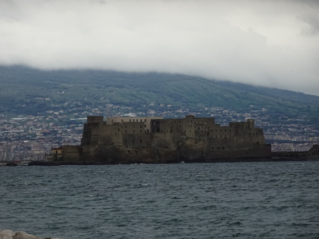 The Castel dell`Ovo castle, viewed from the Via Caracciolo Francesco street