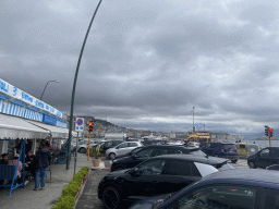 Restaurants and parking lot at the Via Francesco Caracciolo street