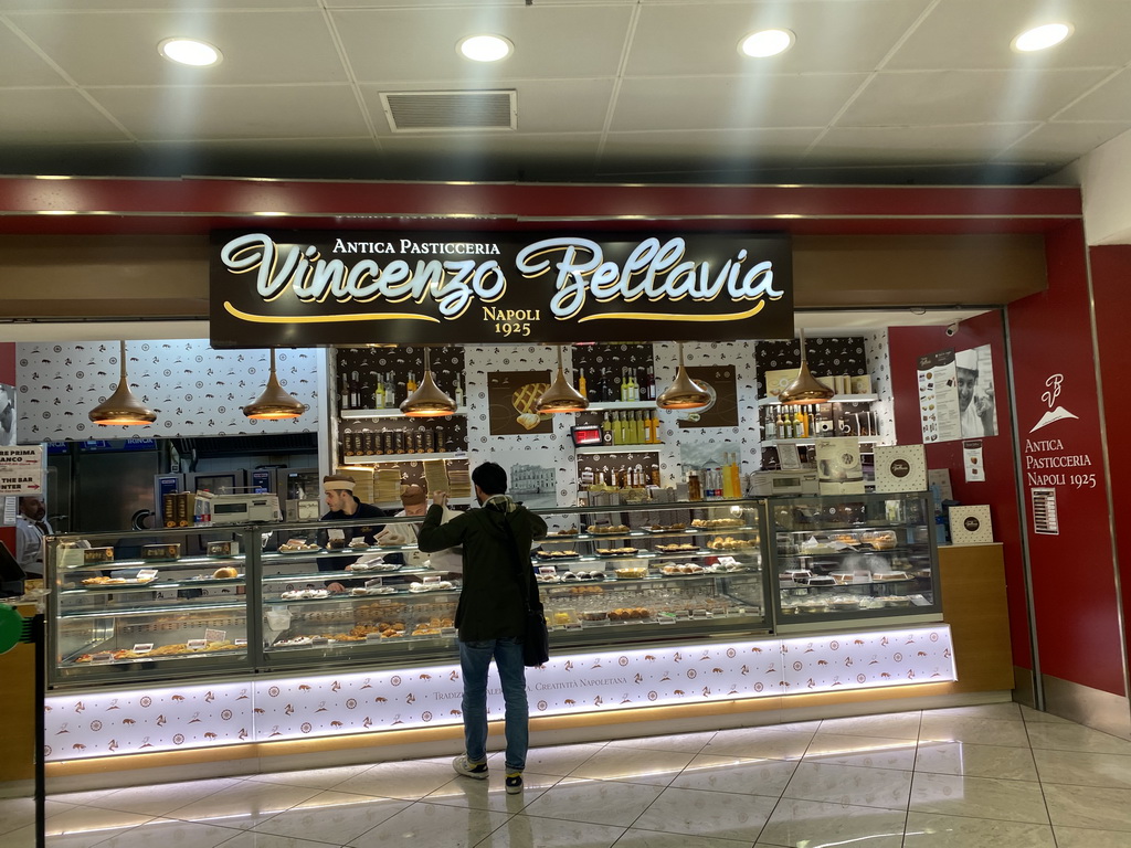 Front of the Vincenzo Bellavia pastry shop at the Departures Hall of Naples International Airport