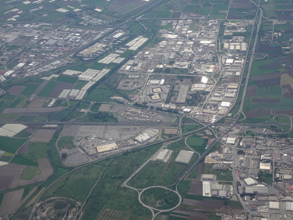 The Marcianise Industrial Zone, viewed from the airplane to Eindhoven