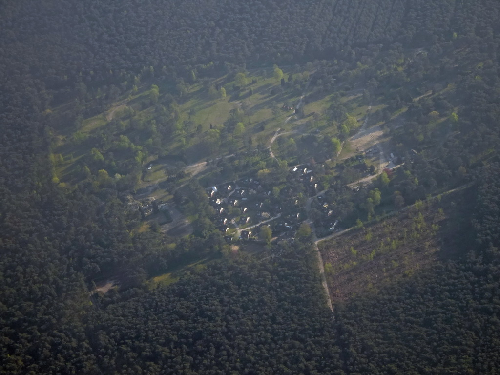 Holiday homes at the south side of the city of Eindhoven, viewed from the airplane to Eindhoven