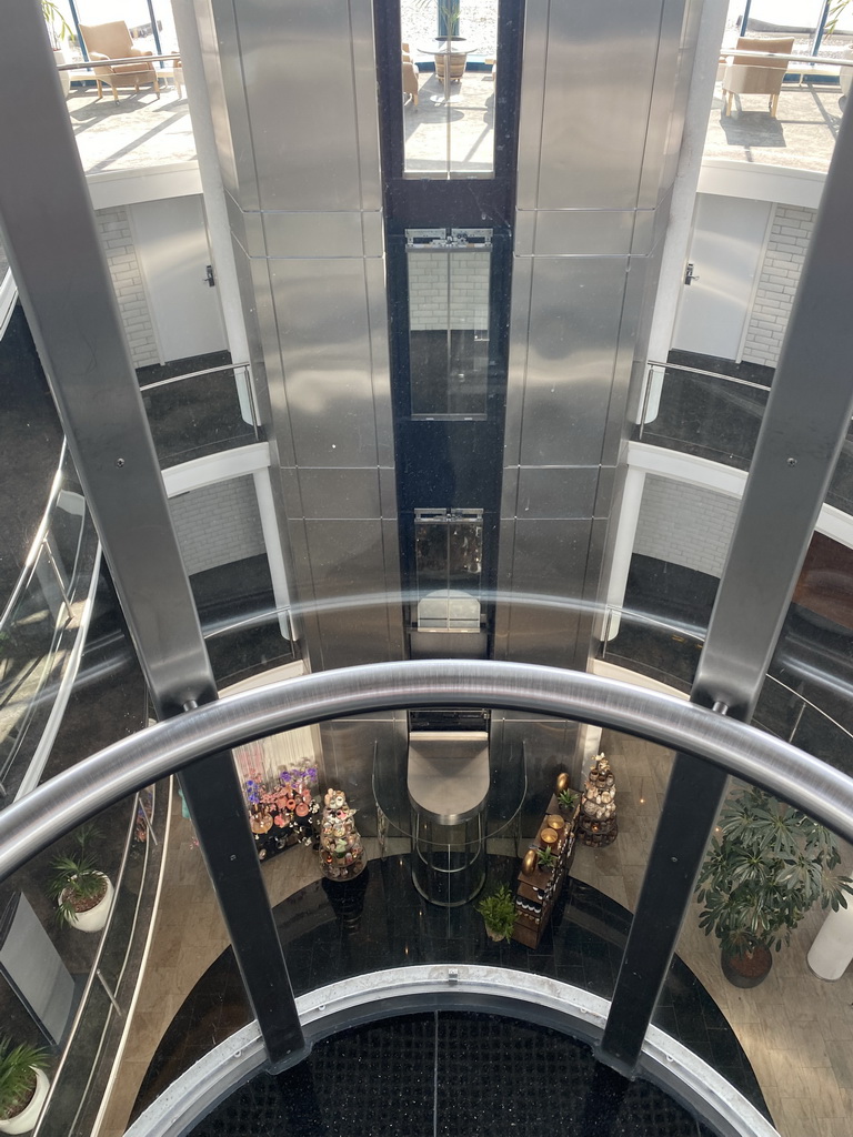 Lobby of the Sanadome Hotel & Spa, viewed from the elevator at the Third Floor