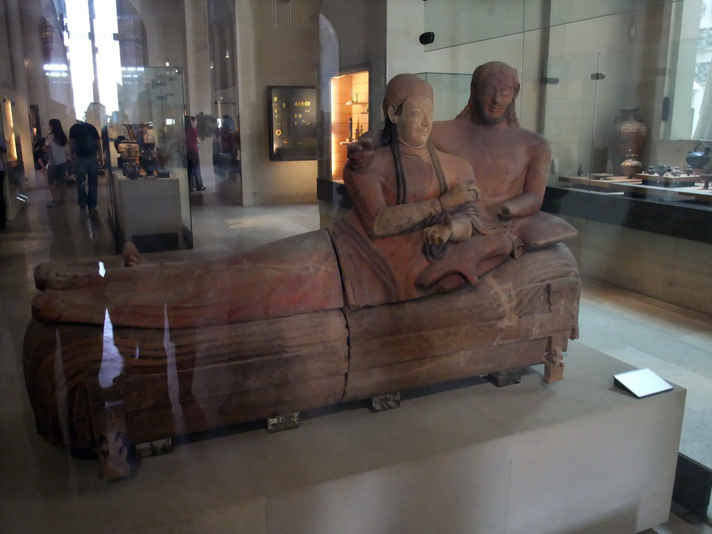 Etruscan `Sarcophagus of the Spouses`, on the Ground Floor of the Denon Wing of the Louvre Museum