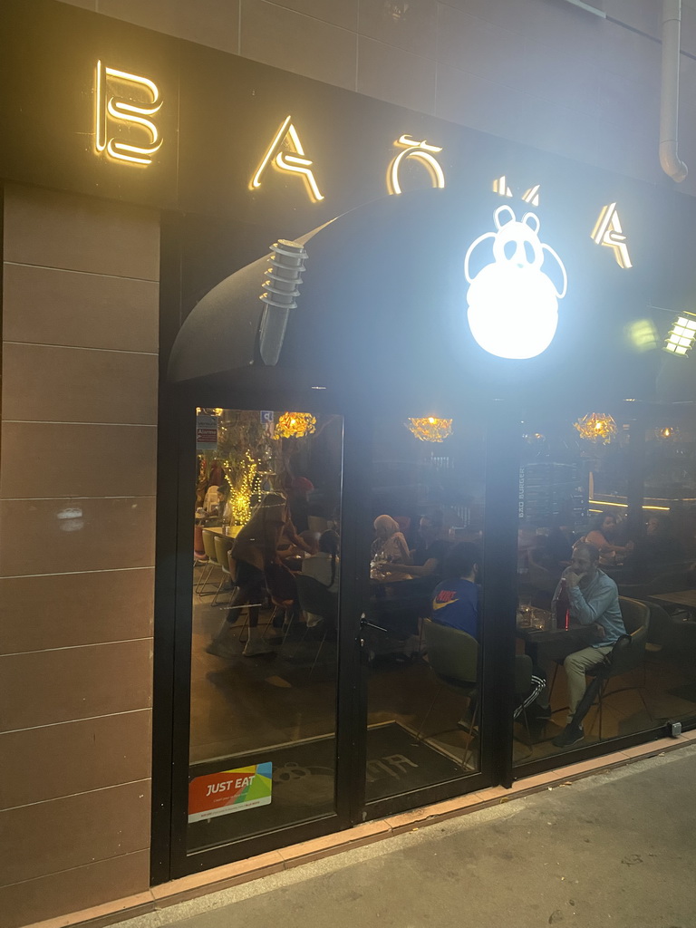 Front of the Le Baoma restaurant at the Avenue Puvis de Chavannes, at sunset