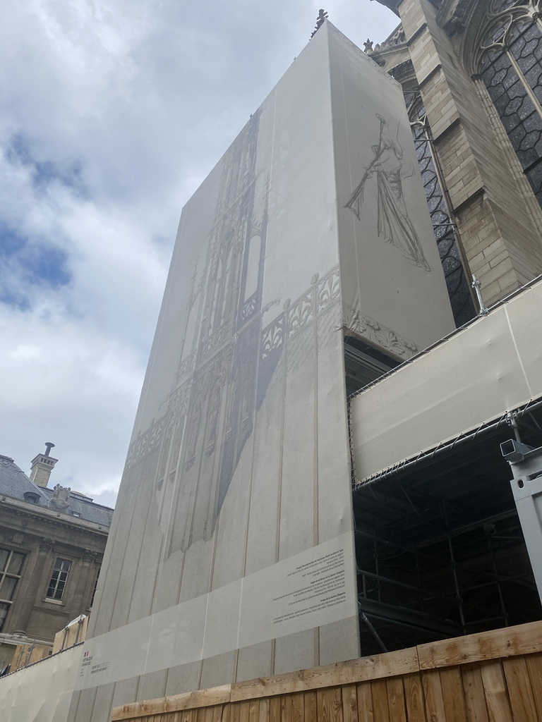 West facade of the Sainte-Chapelle chapel, under renovation