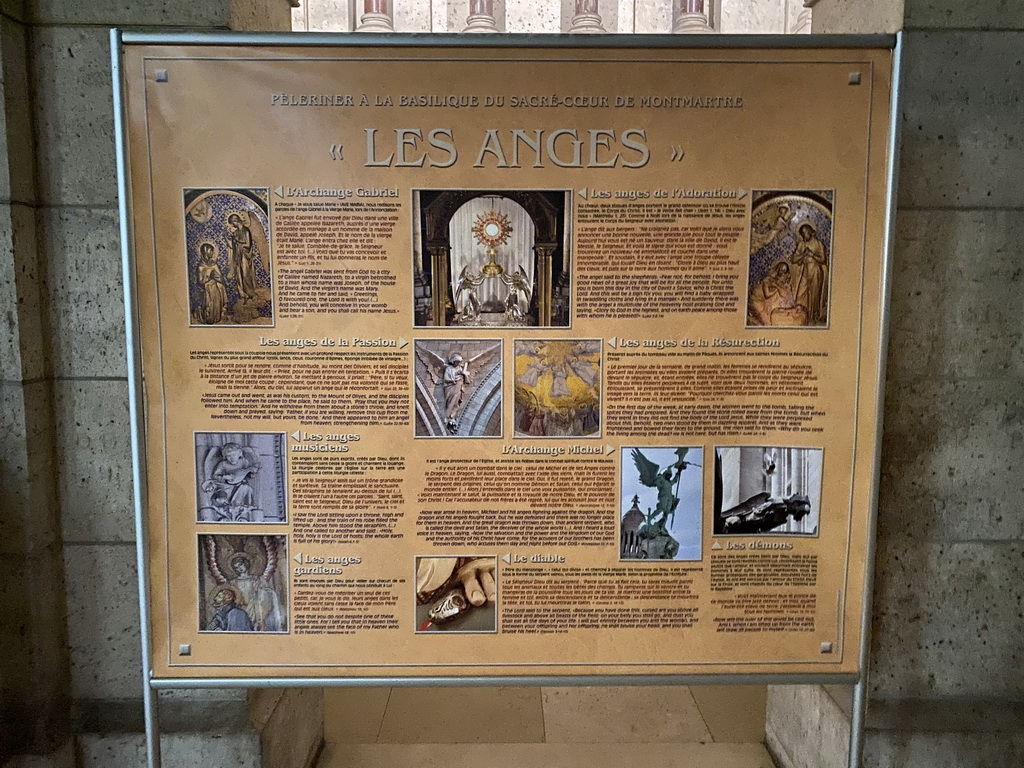 Information on the angel statues at the Basilique du Sacré-Coeur church at the ambulatory of the Basilique du Sacré-Coeur church