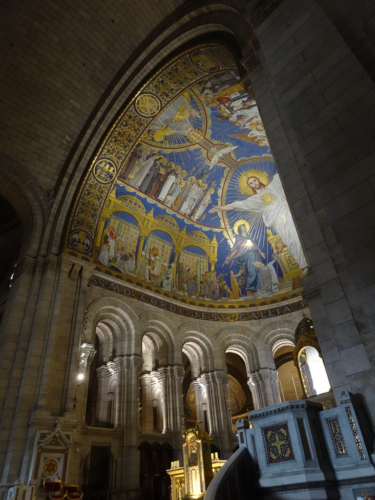 Apse and altar of the Basilique du Sacré-Coeur church, viewed from the east transept