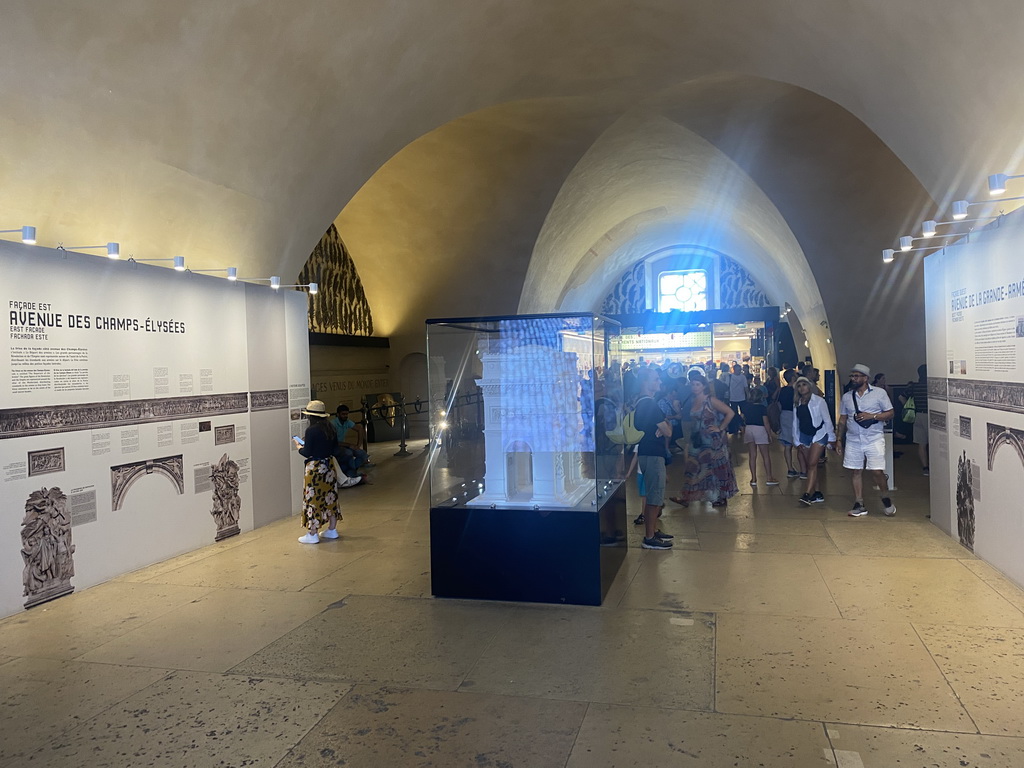 Information on the east facade and a scale model of the Arc de Triomphe at the museum inside the Arc de Triomphe