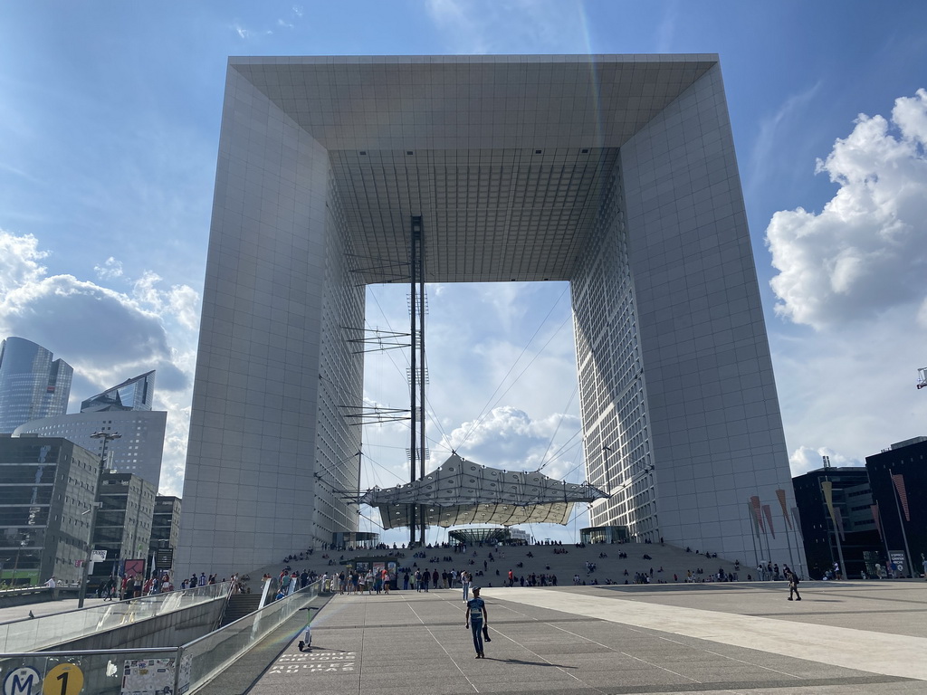 Front of the Grande Arche de la Défense building at the Parvis de la Défense square