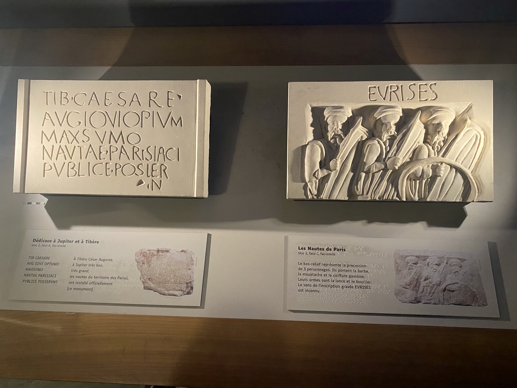 Reliefs at the Archaeological Crypt of the Île de la Cité, with explanation