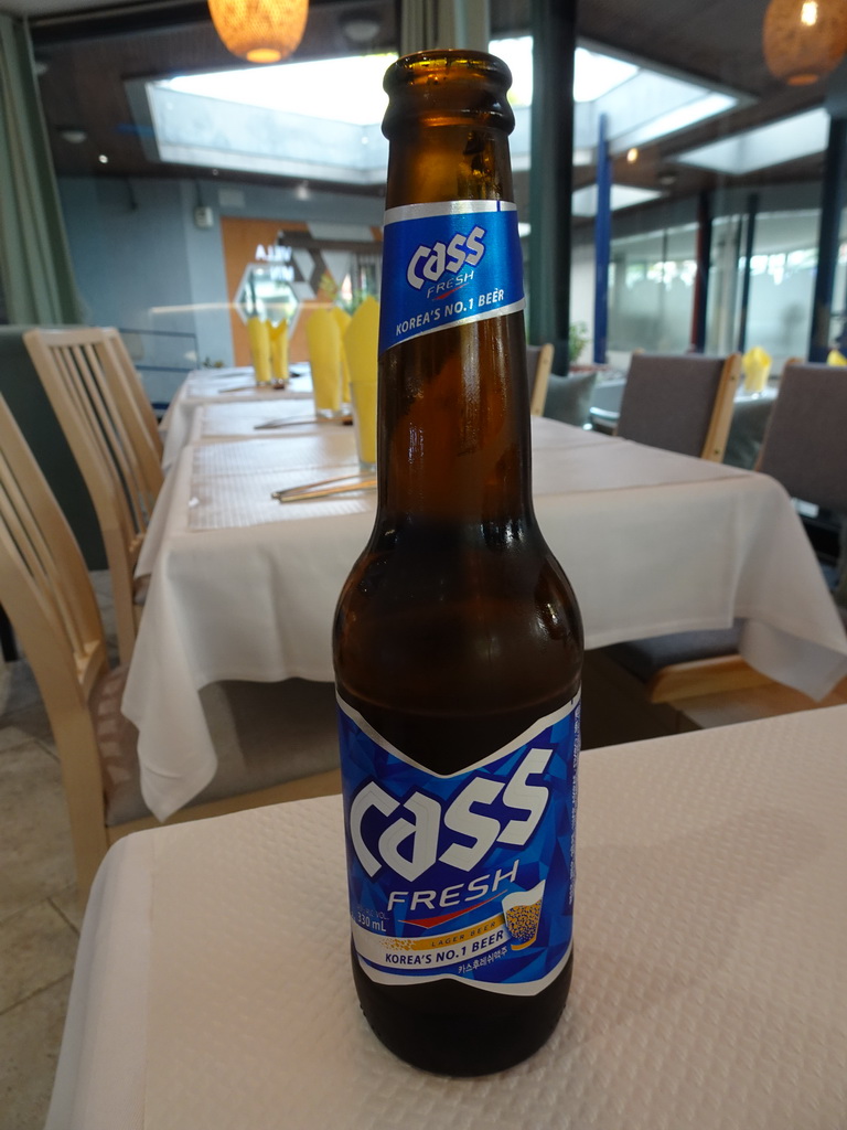 Cass Fresh beer at the Villa Min restaurant