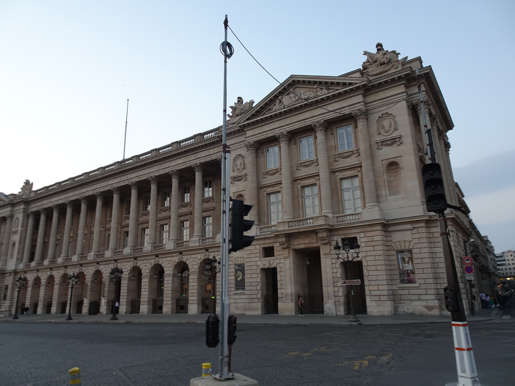 South side of the Hôtel de la Marine building at the Place de la Concorde square, at sunset