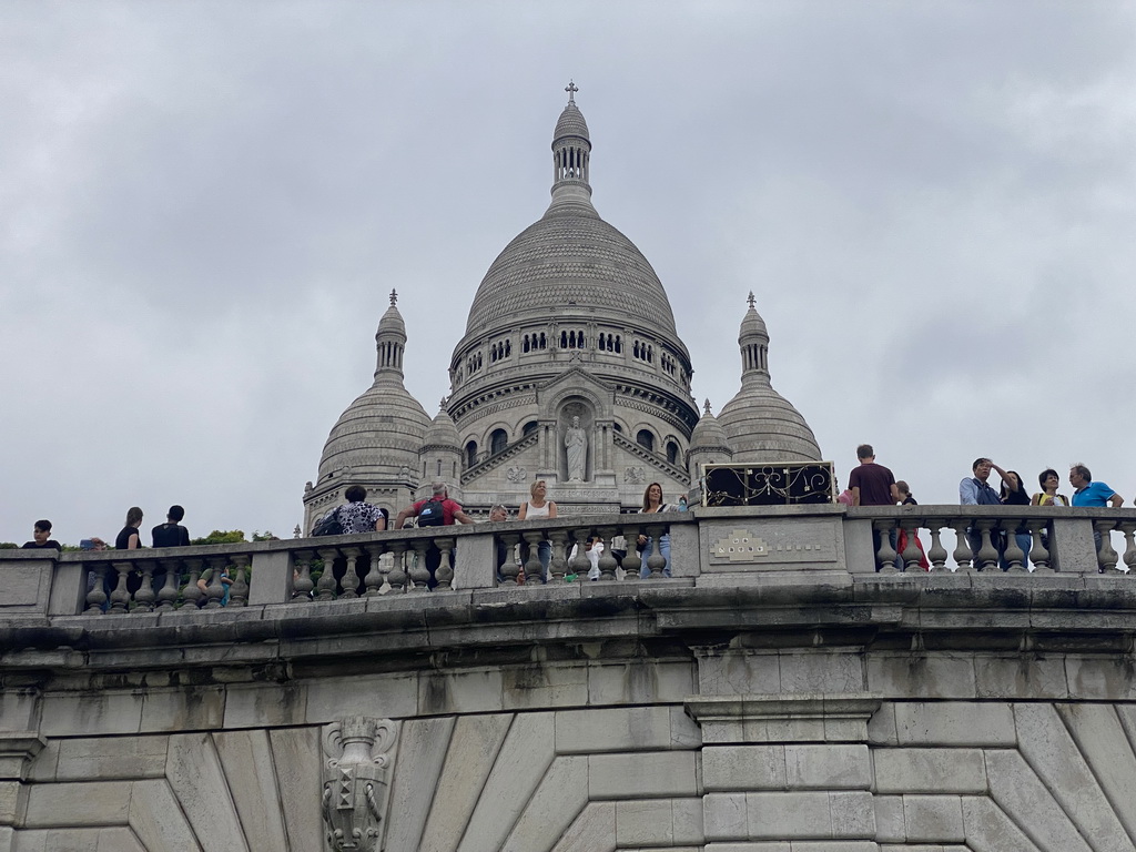 Front of the Basilique du Sacré-Coeur church, viewed from the Square Louise Michel